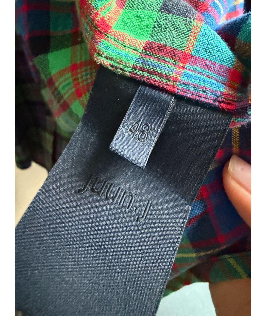 JUUN.J Зеленая хлопко-полиэстеровая кэжуал рубашка, фото 4