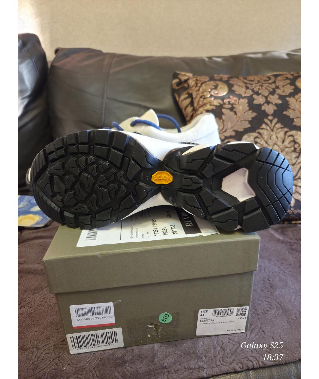 MR & MRS ITALY Синие замшевые низкие кроссовки / кеды, фото 5