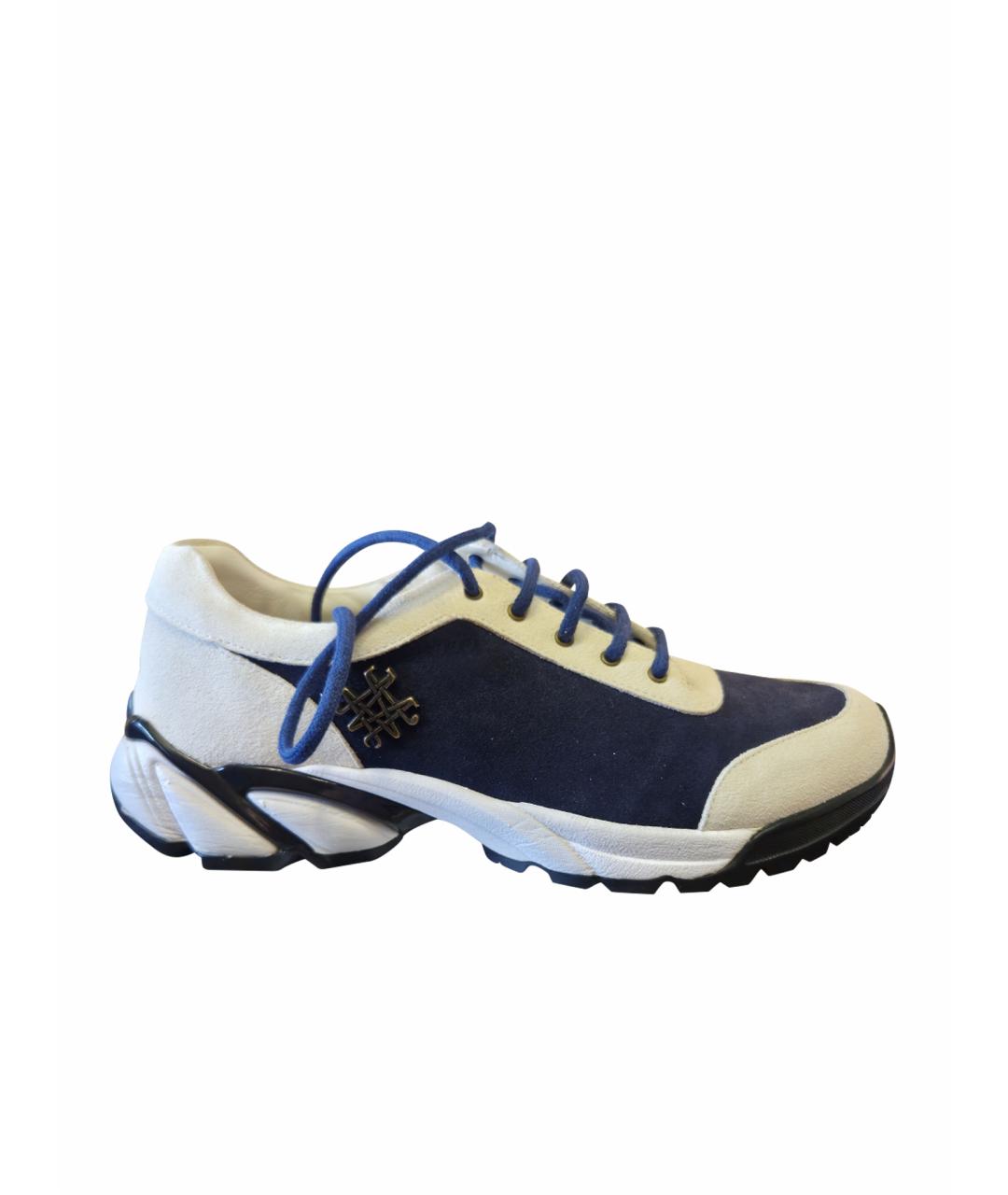 MR & MRS ITALY Синие замшевые низкие кроссовки / кеды, фото 1