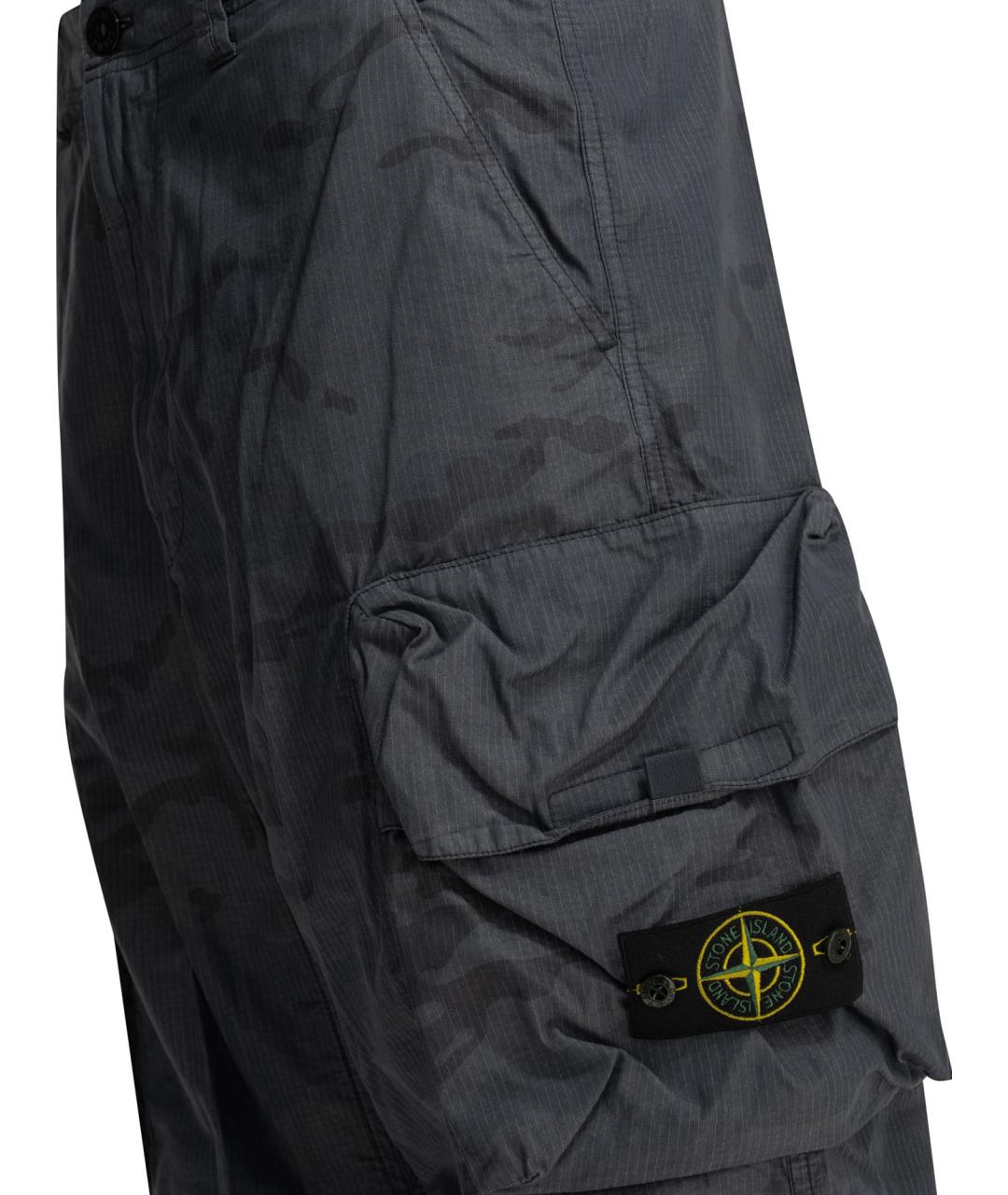 STONE ISLAND Синие хлопковые повседневные брюки, фото 4