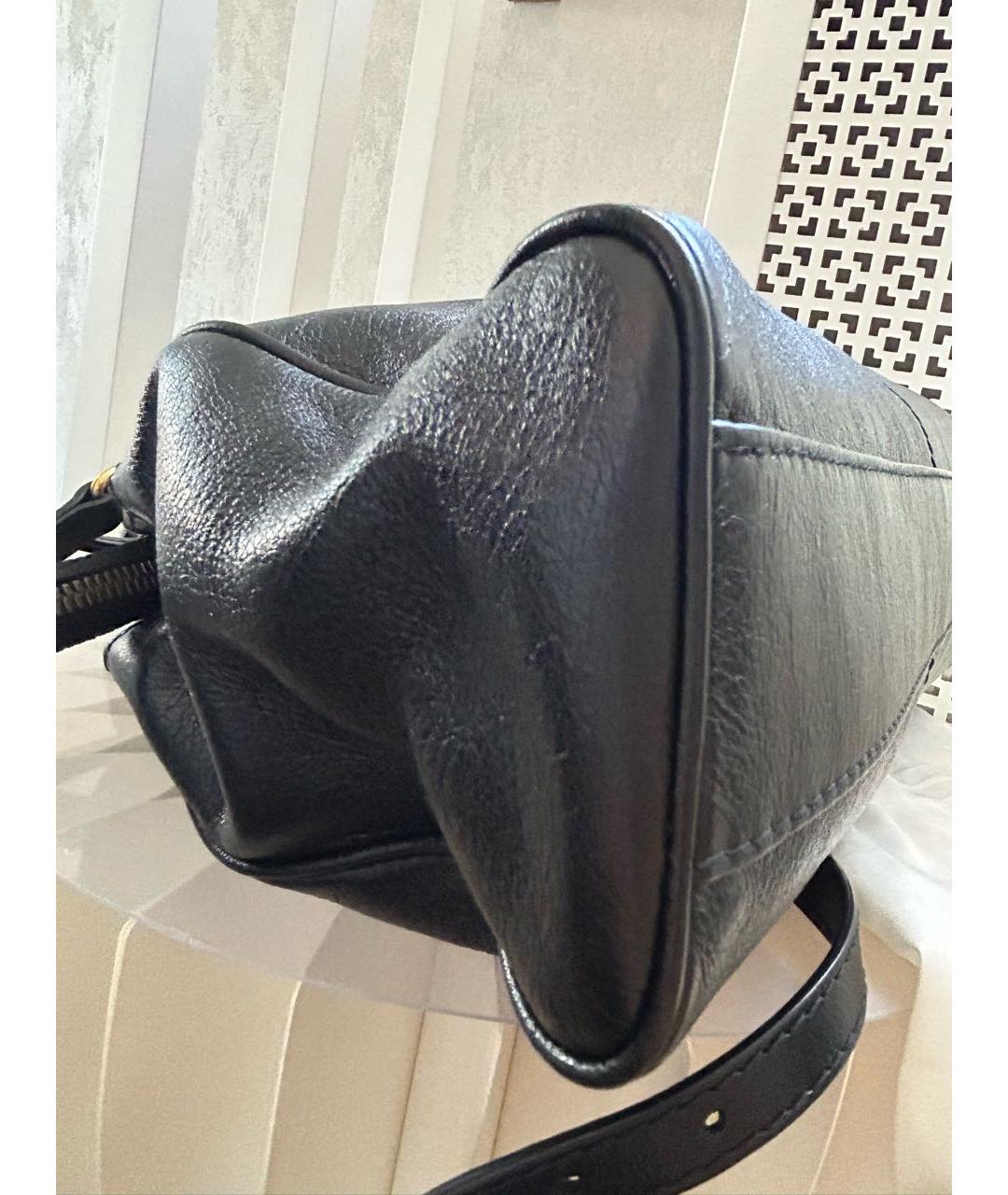 GUCCI Черная кожаная сумка с короткими ручками, фото 6