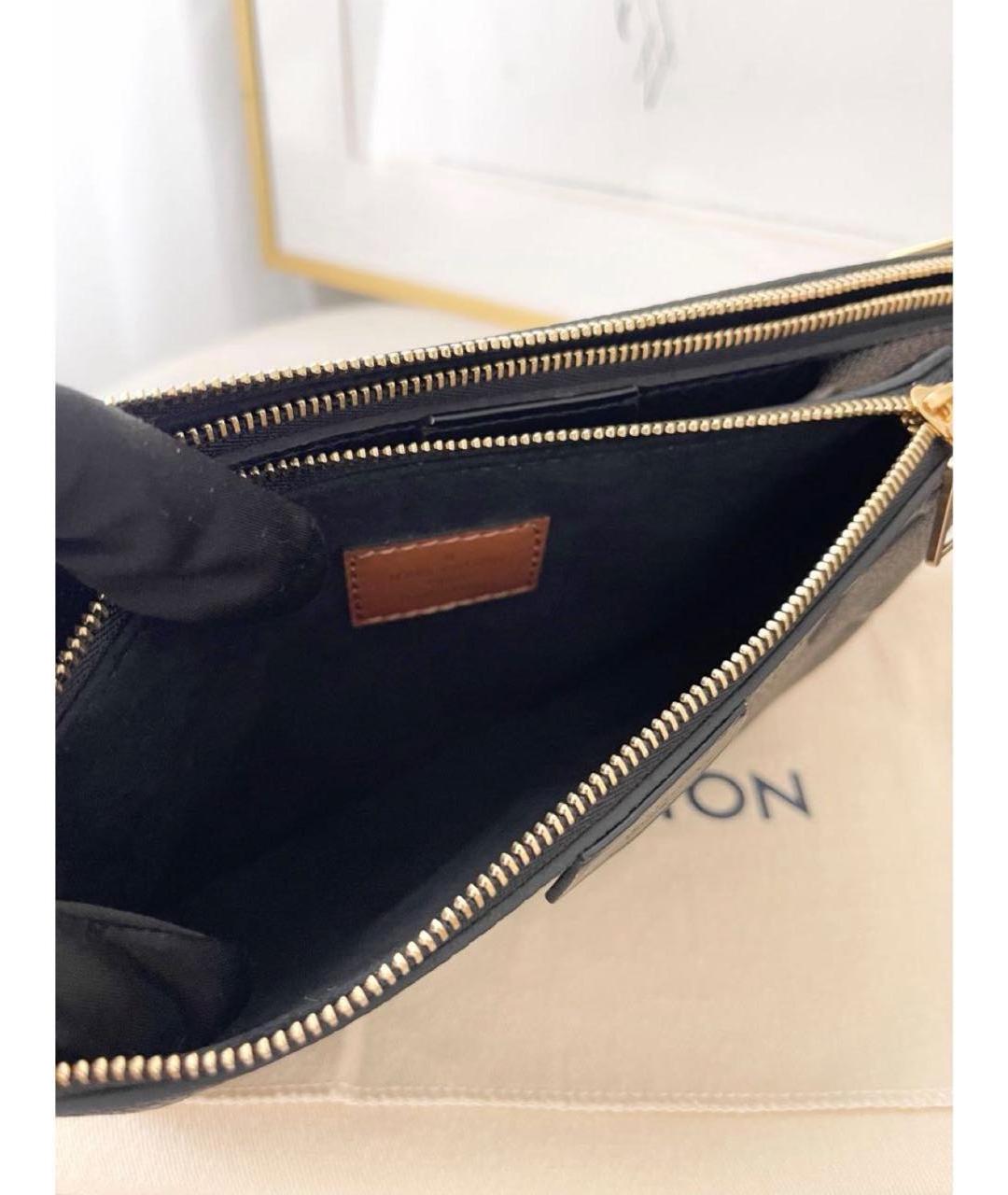 LOUIS VUITTON Черная кожаная сумка через плечо, фото 4