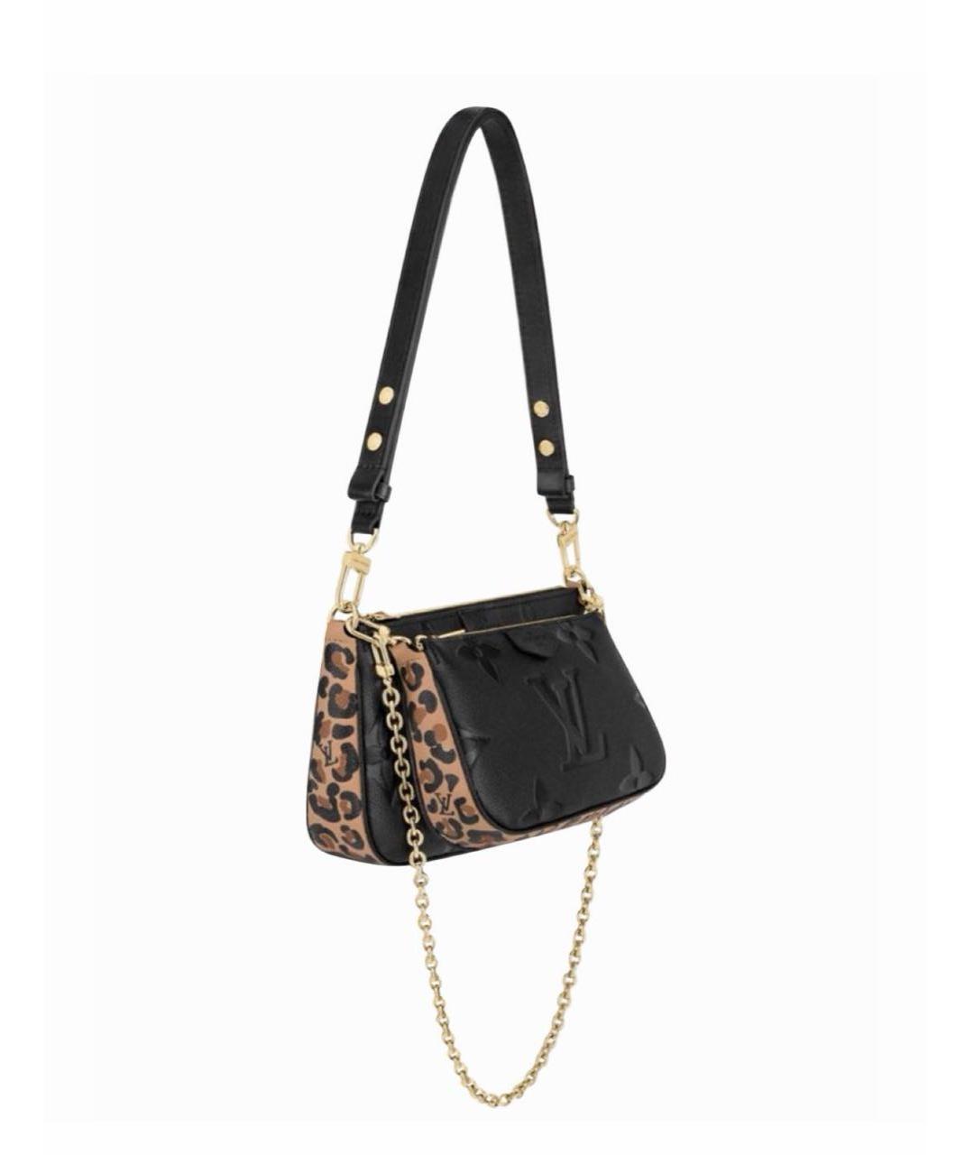 LOUIS VUITTON Черная кожаная сумка через плечо, фото 7