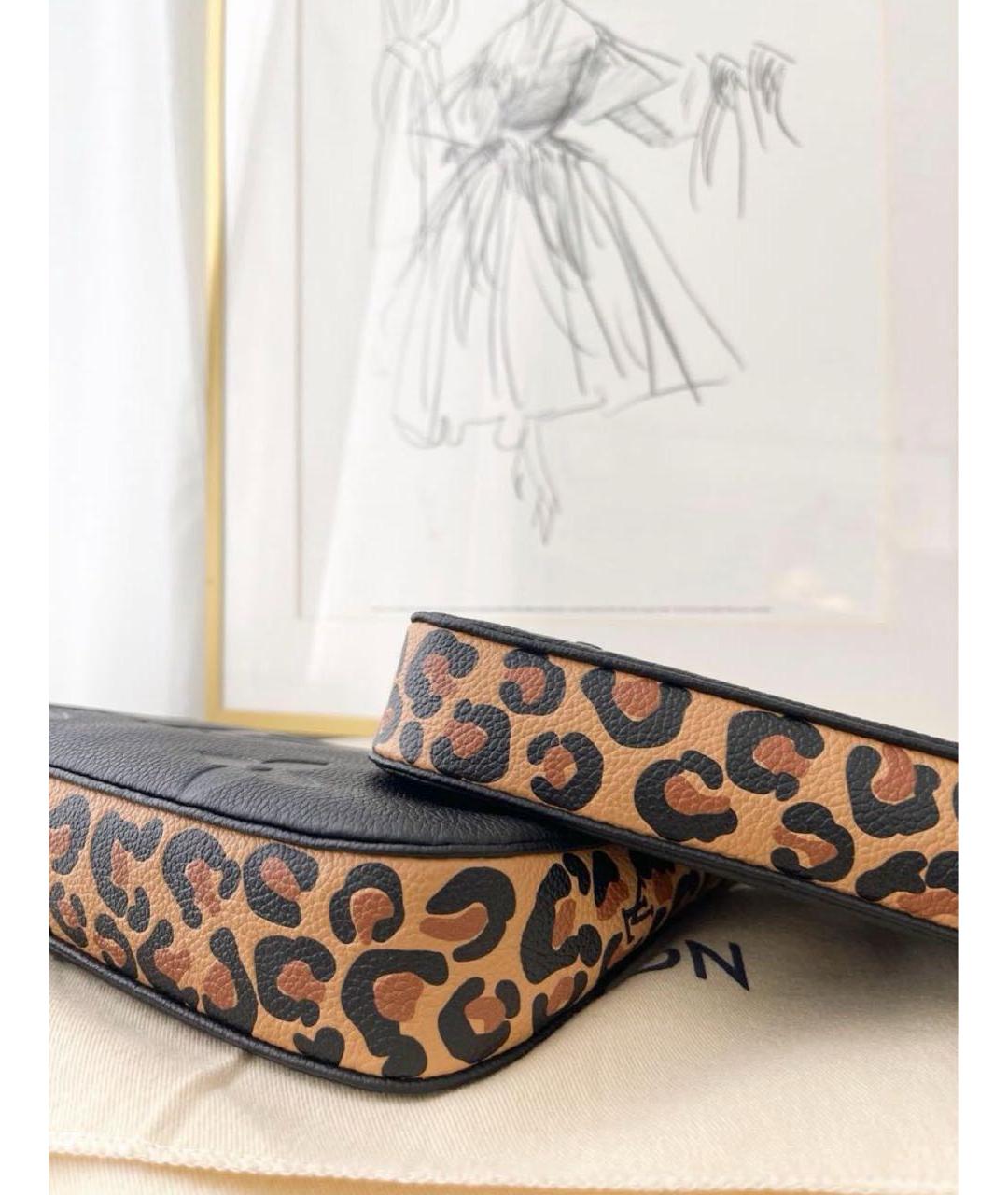 LOUIS VUITTON Черная кожаная сумка через плечо, фото 5