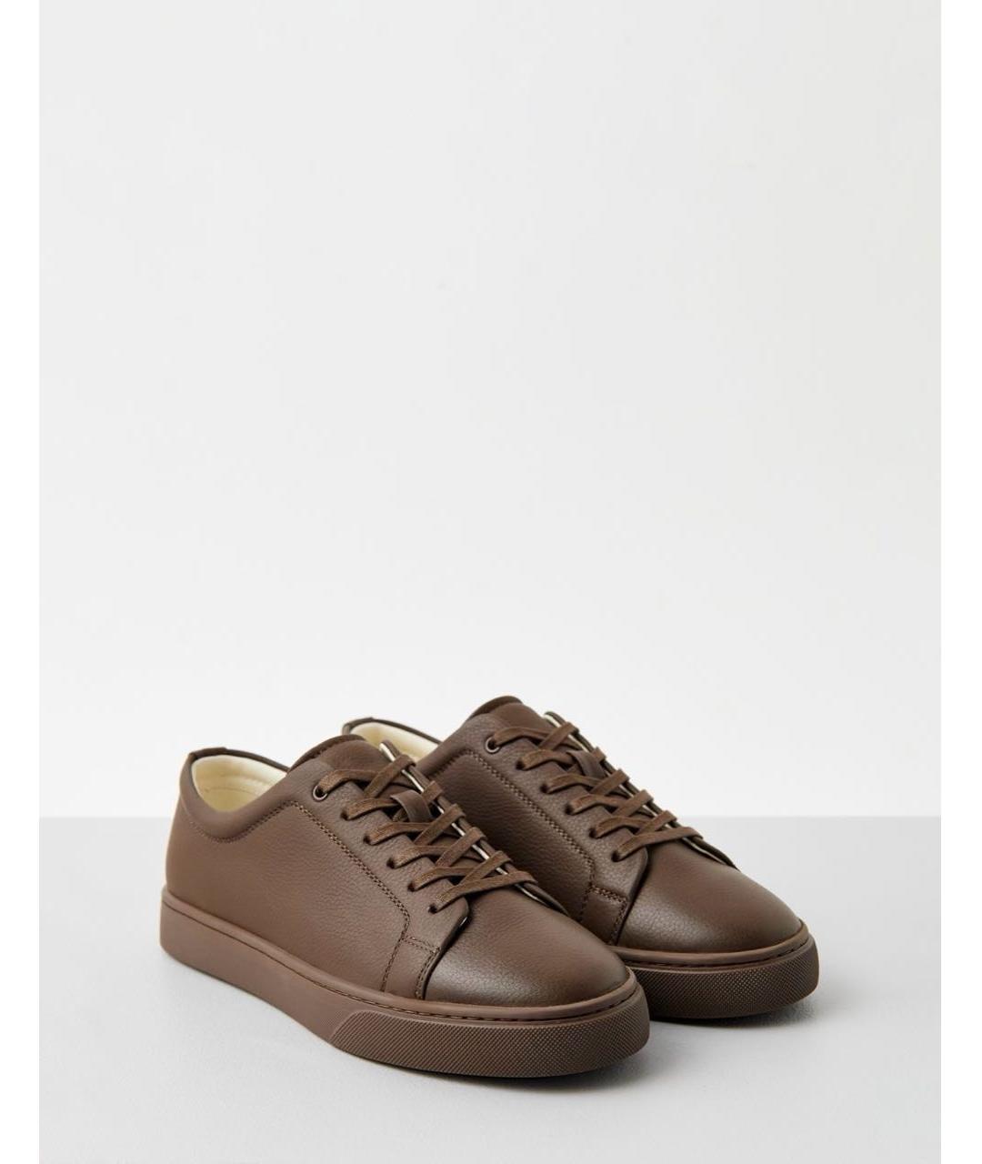 12 STOREEZ Коричневые кожаные кеды, фото 2
