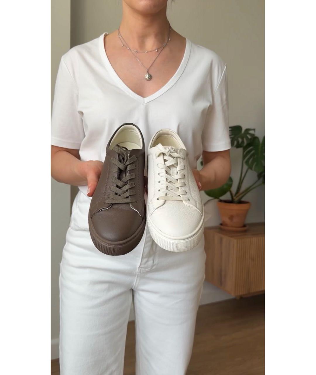 12 STOREEZ Коричневые кожаные кеды, фото 6