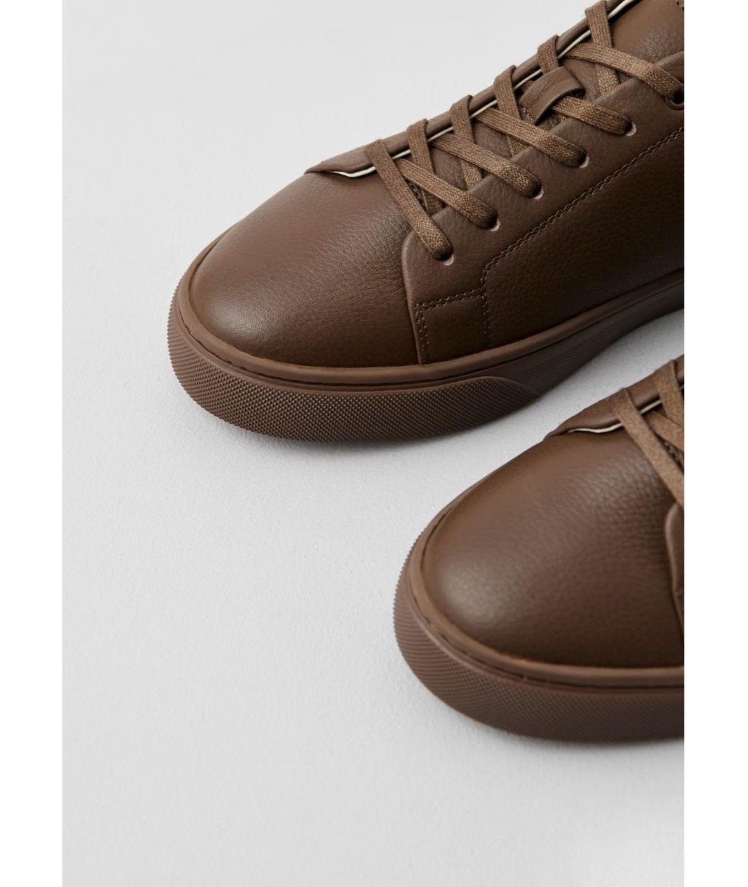 12 STOREEZ Коричневые кожаные кеды, фото 3