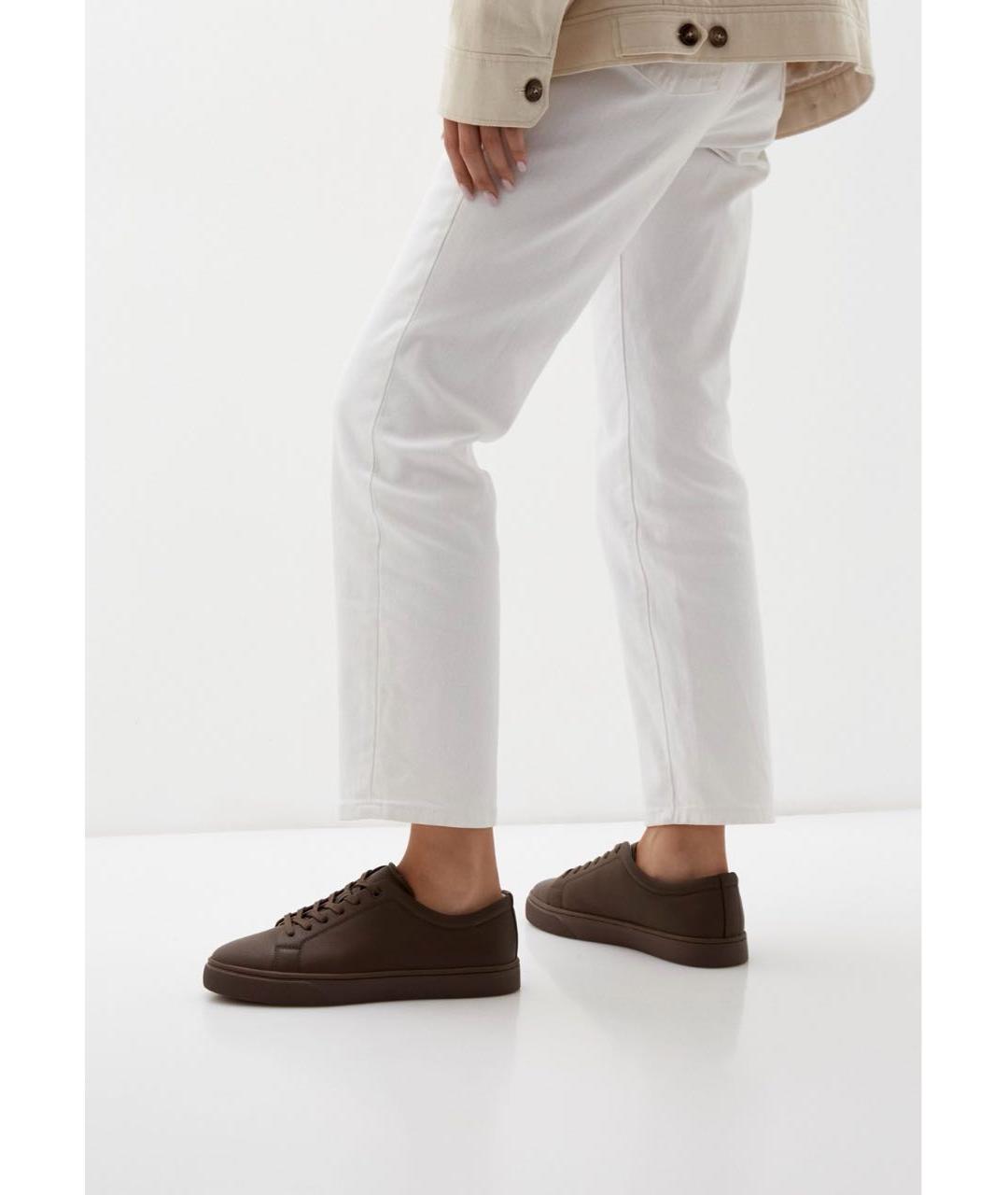 12 STOREEZ Коричневые кожаные кеды, фото 7