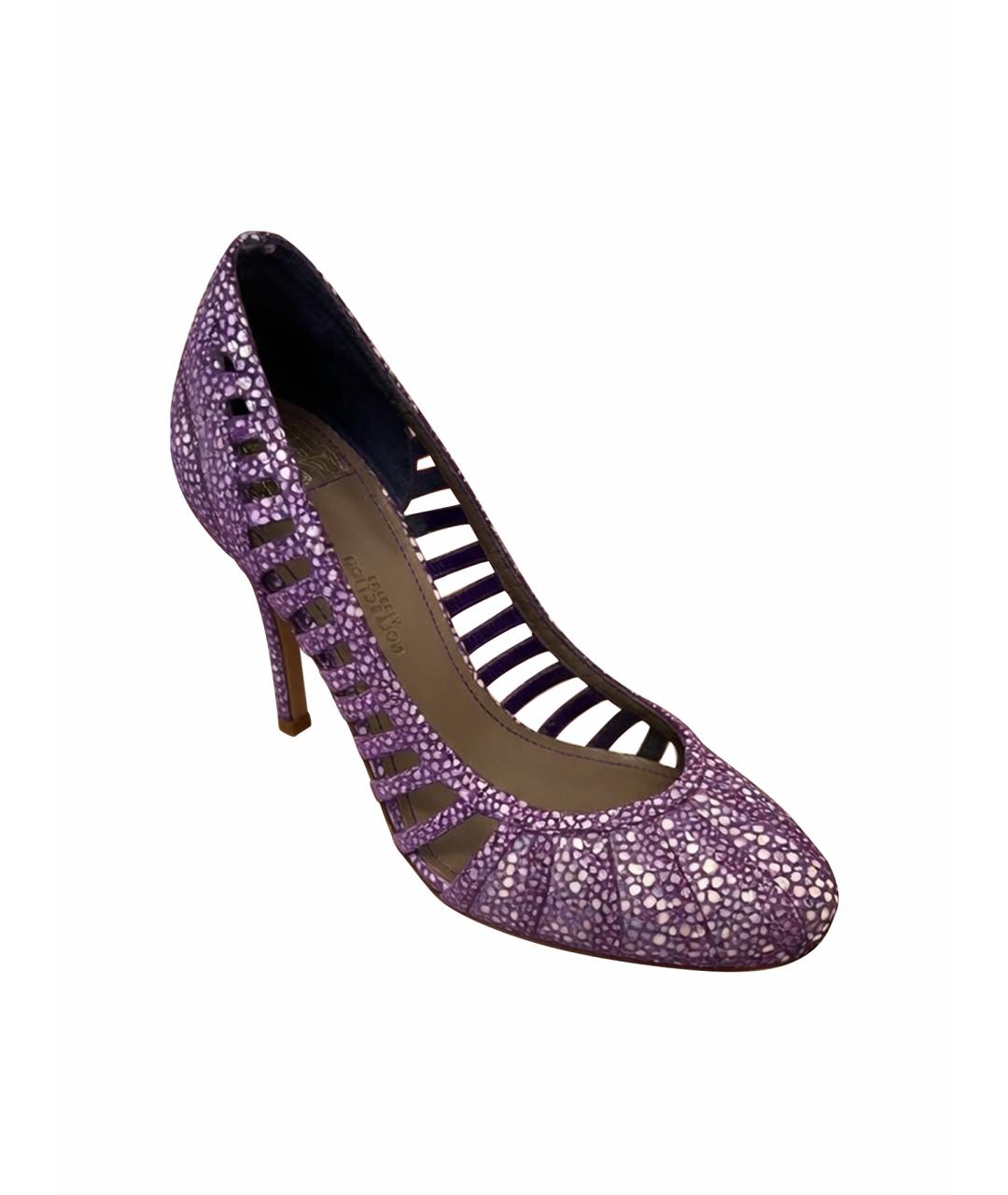 VERSACE COLLECTION Фиолетовые кожаные туфли, фото 1