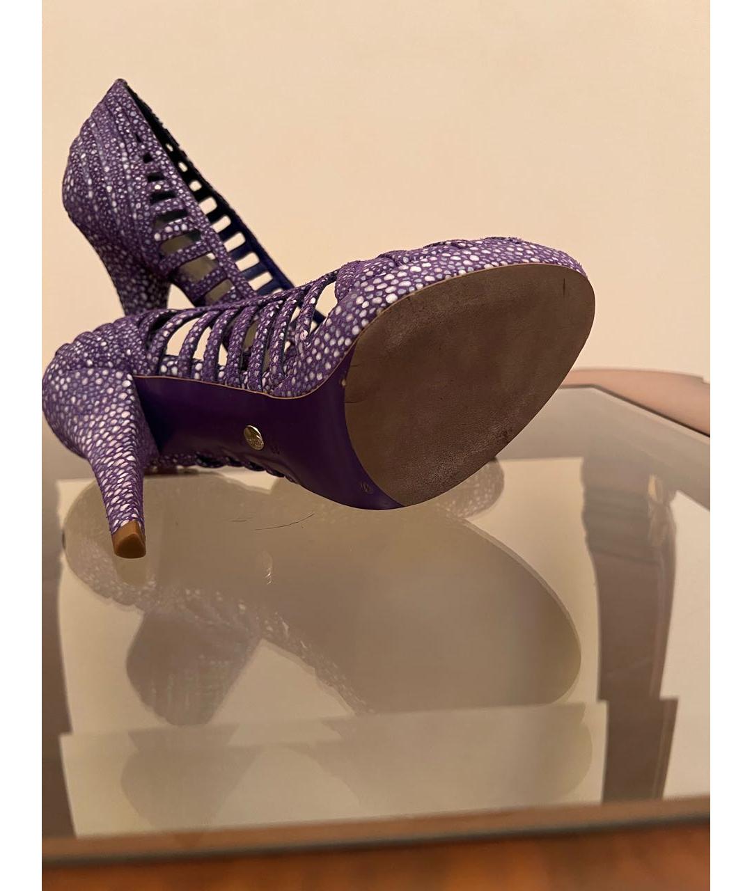 VERSACE COLLECTION Фиолетовые кожаные туфли, фото 4