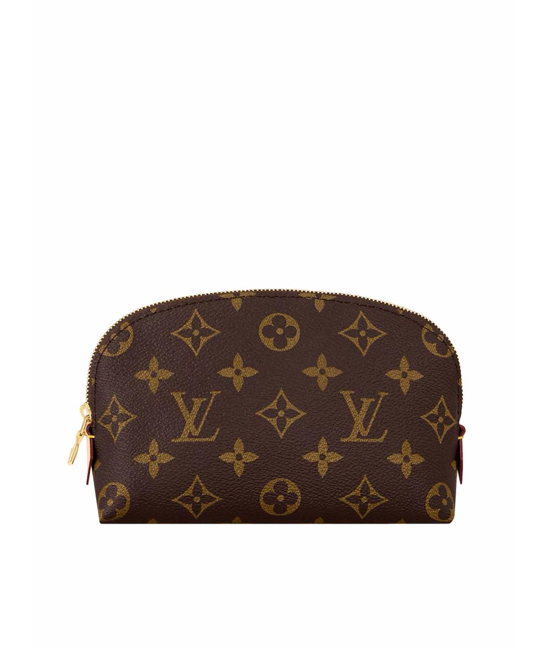LOUIS VUITTON Коричневая кожаная косметичка, фото 1