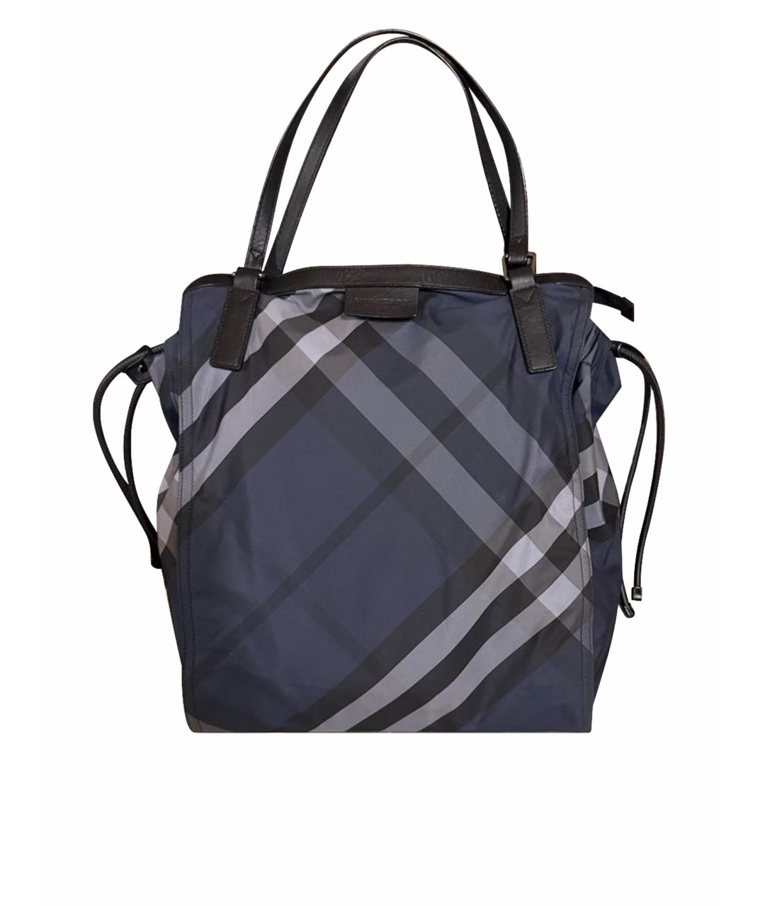 BURBERRY Темно-синяя тканевая сумка через плечо, фото 1