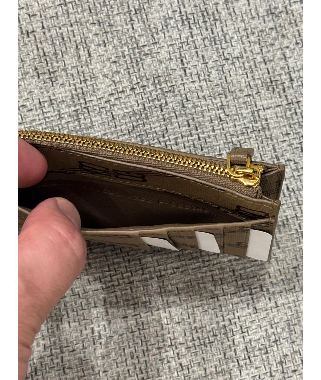 BALENCIAGA Бежевый кожаный кардхолдер, фото 4