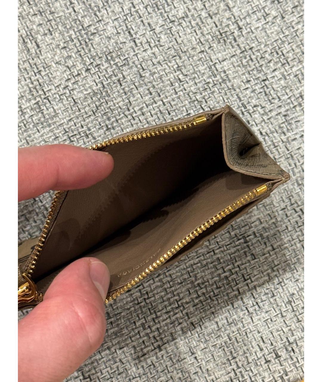 BALENCIAGA Бежевый кожаный кардхолдер, фото 5