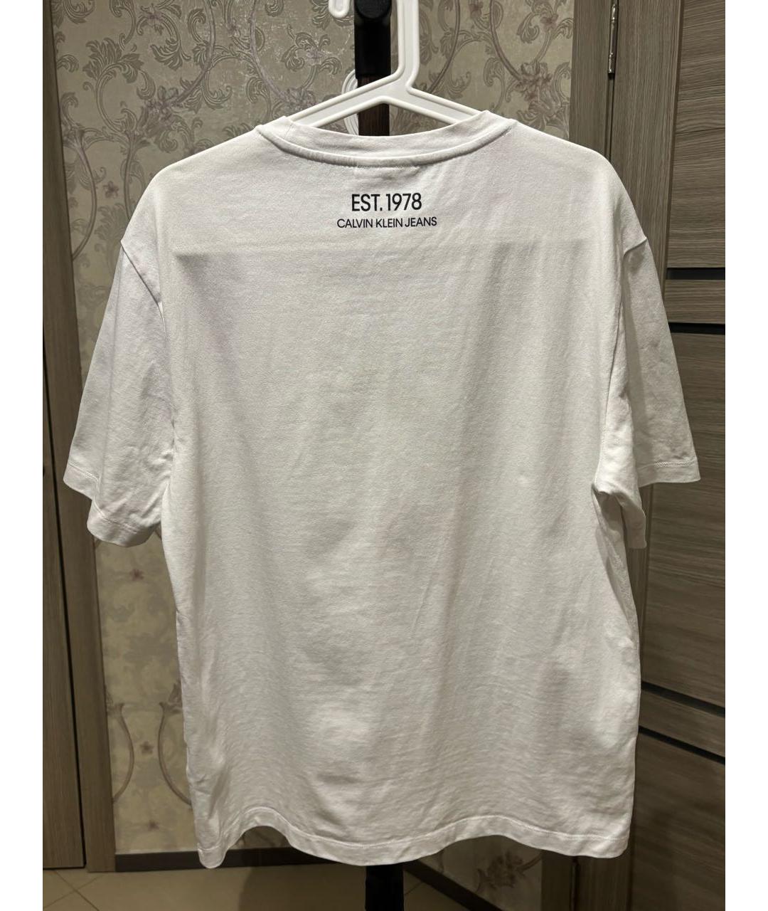 CALVIN KLEIN Белая хлопковая футболка, фото 2