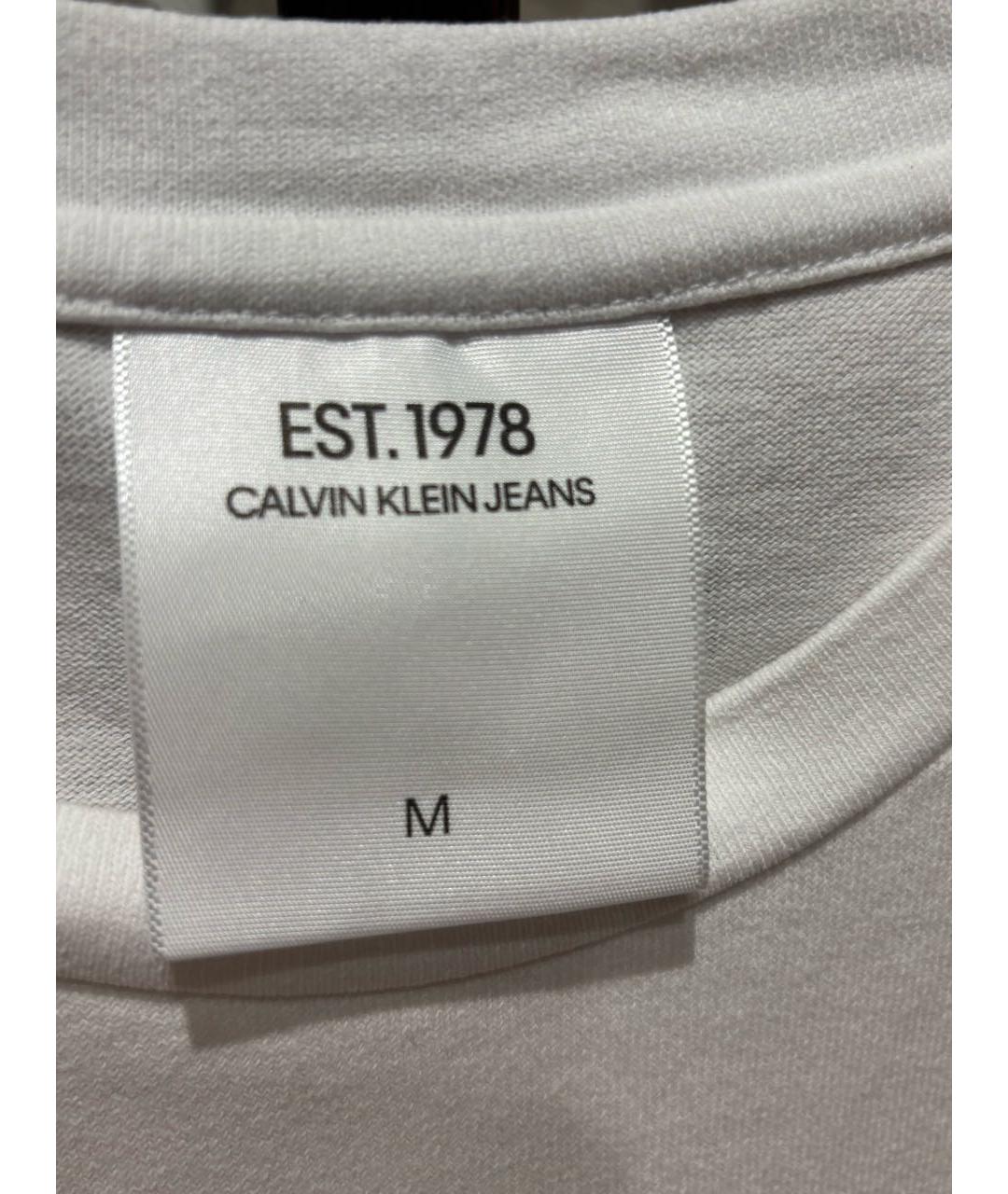 CALVIN KLEIN Белая хлопковая футболка, фото 3