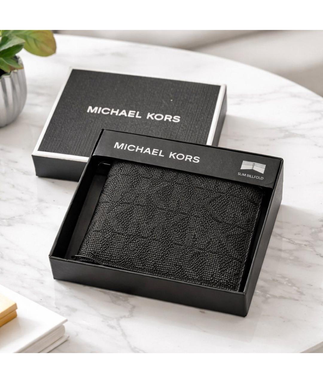 MICHAEL KORS Черный кожаный кошелек, фото 2