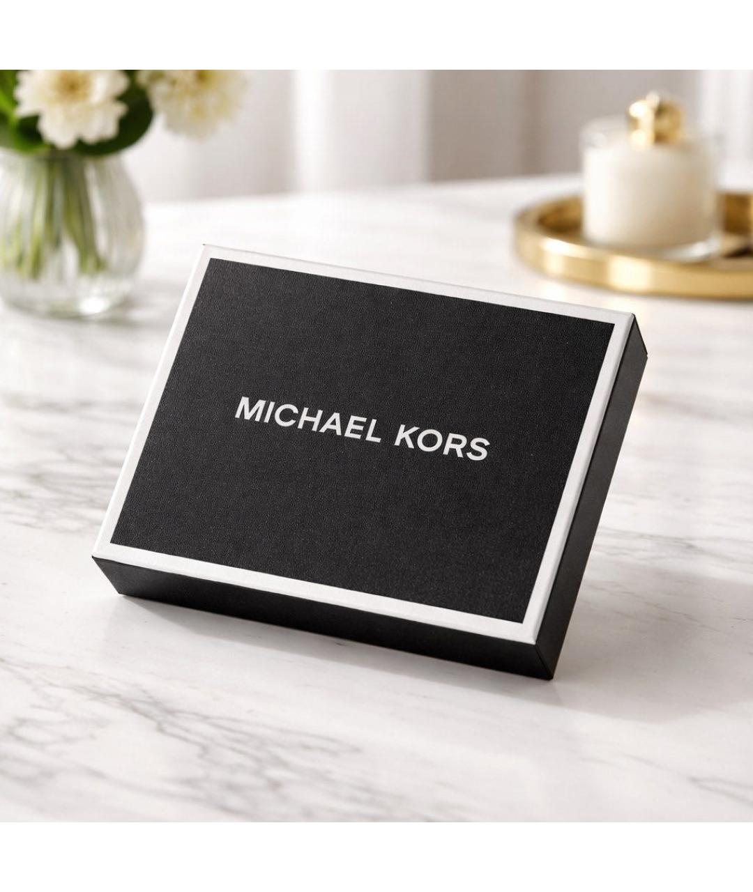 MICHAEL KORS Черный кожаный кошелек, фото 3