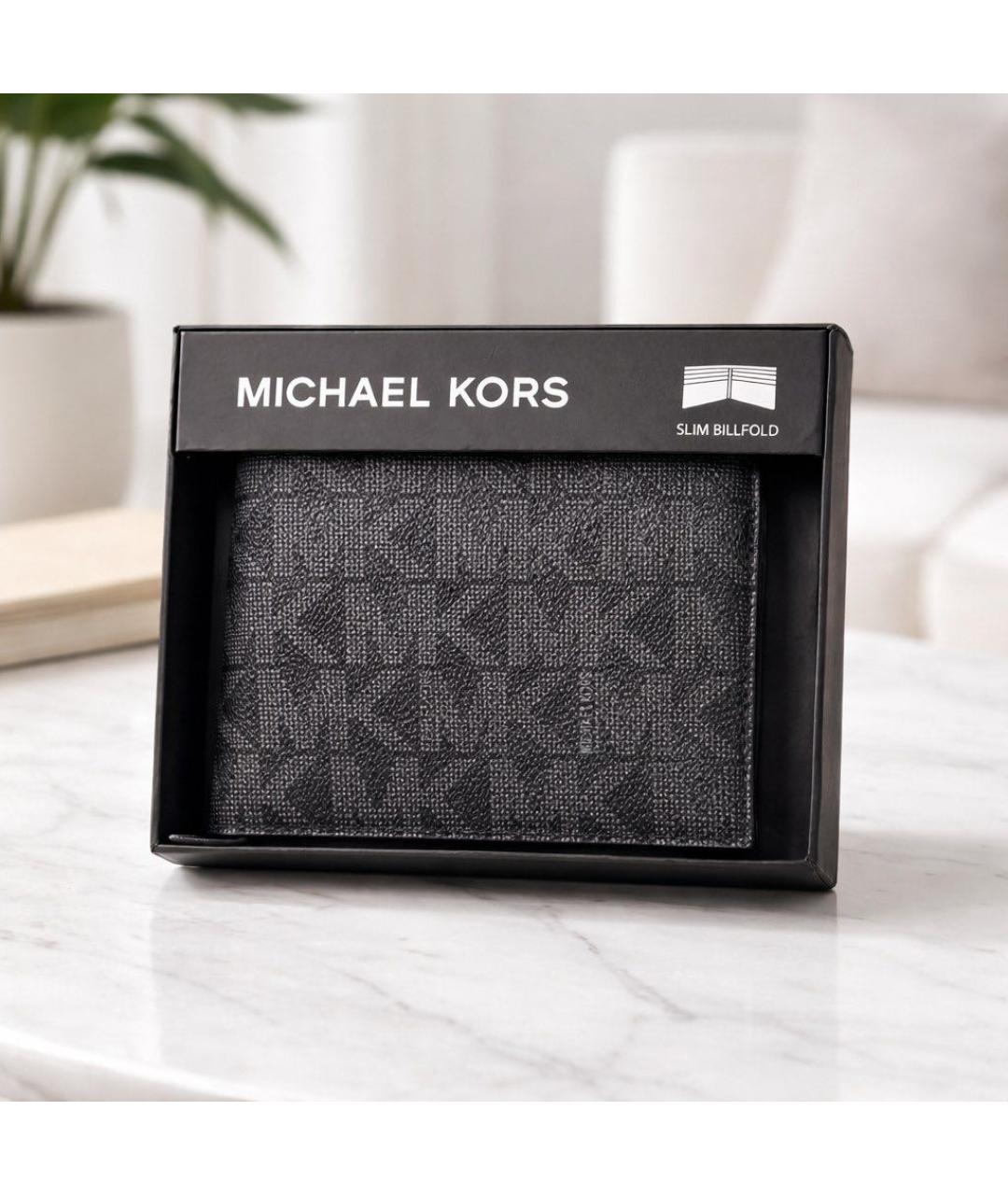 MICHAEL KORS Черный кожаный кошелек, фото 6
