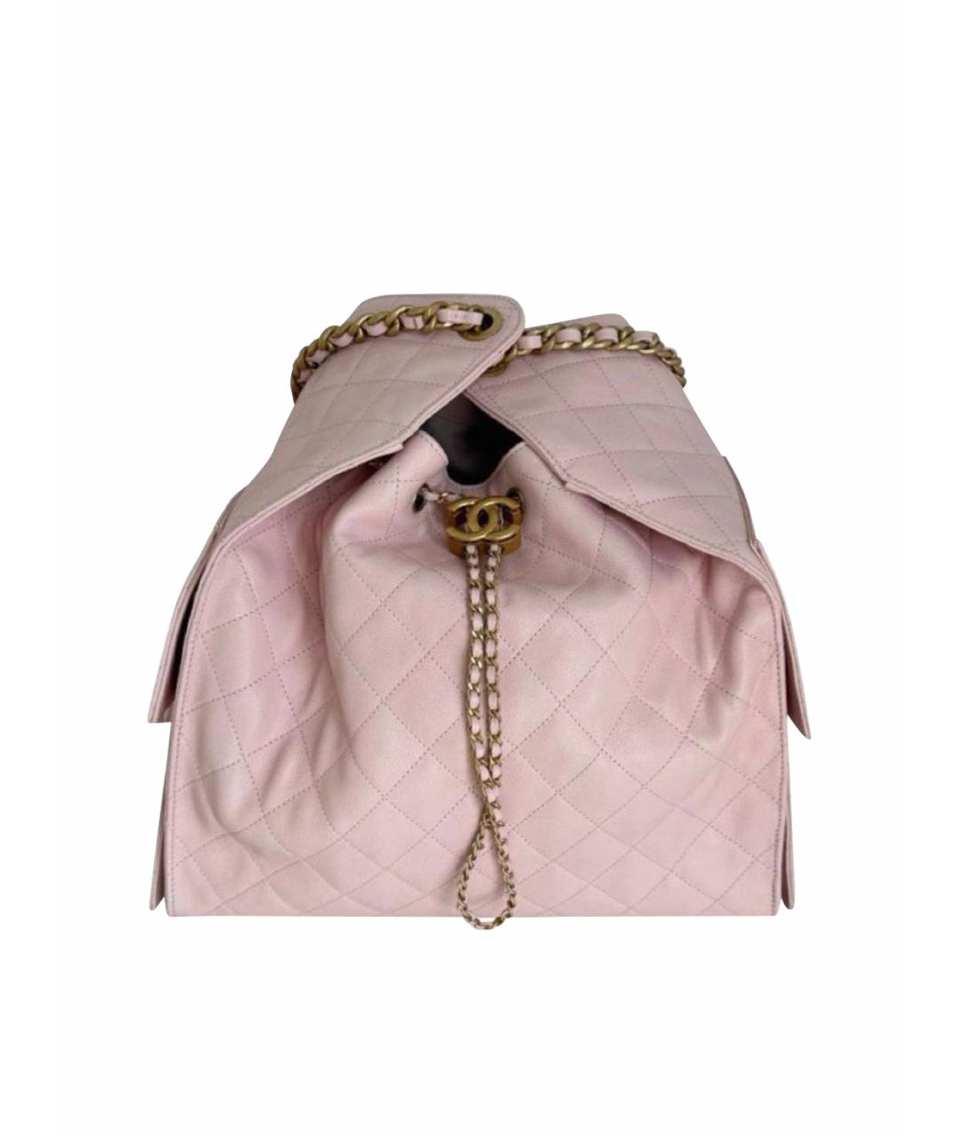 CHANEL Розовая кожаная сумка с короткими ручками, фото 1