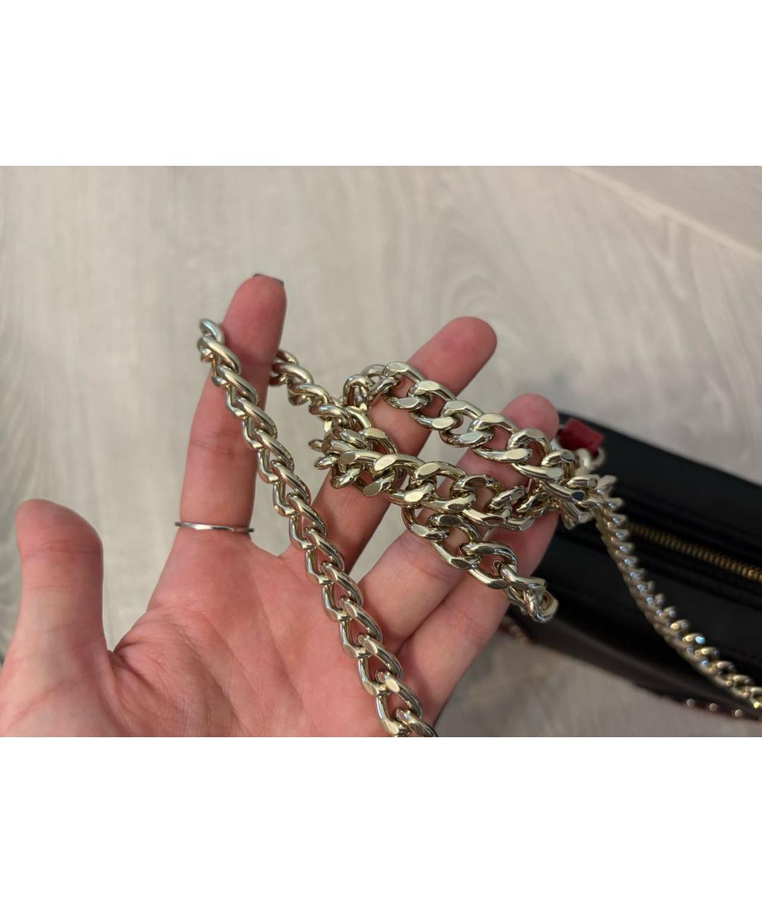 LOVE MOSCHINO Черная сумка через плечо из искусственной кожи, фото 7