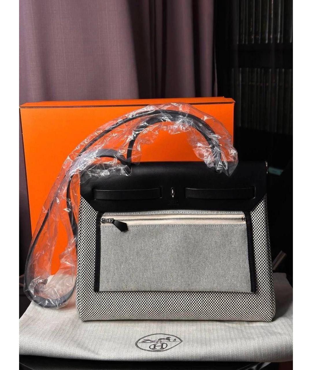 HERMES Серая тканевая сумка через плечо, фото 3