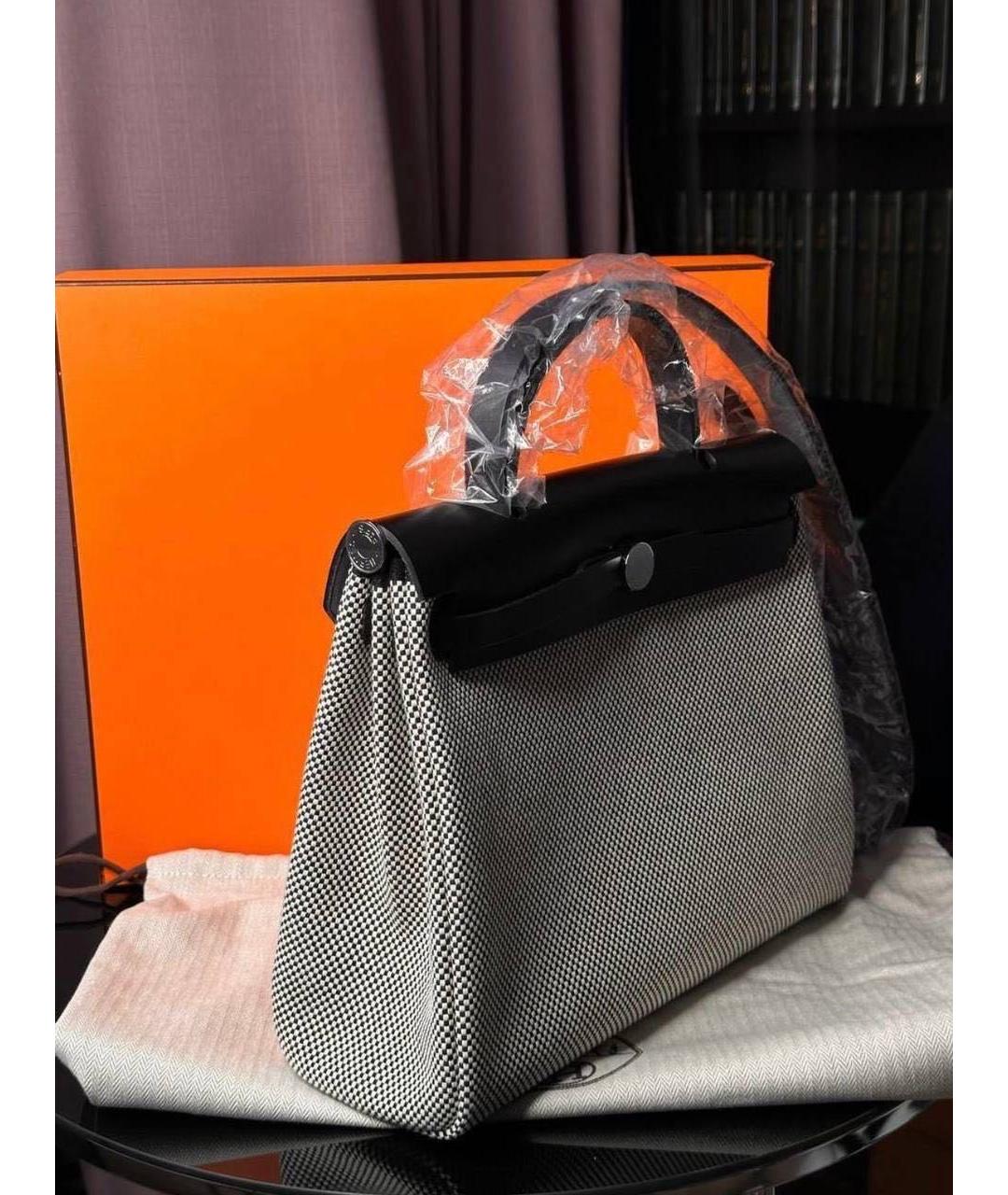 HERMES Серая тканевая сумка через плечо, фото 2