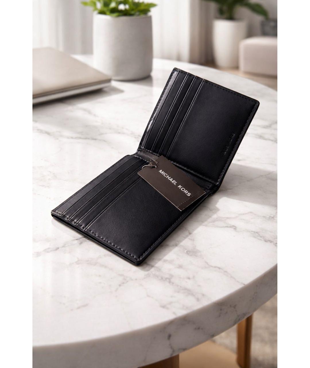 MICHAEL KORS Черный кожаный кошелек, фото 5