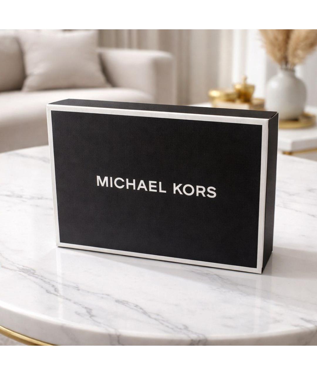 MICHAEL KORS Черный кожаный кошелек, фото 3