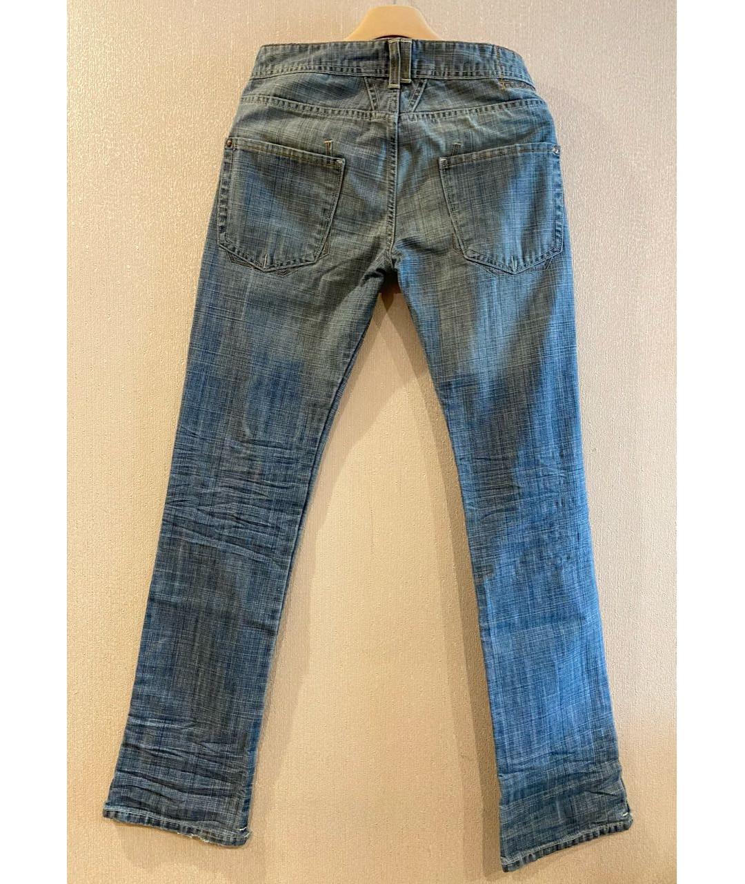 MARITHE FRANCOIS GIRBAUD Синие хлопко-полиэстеровые прямые джинсы, фото 7