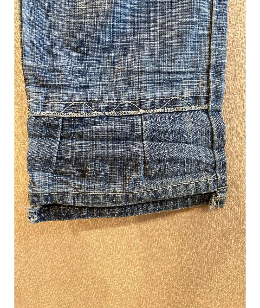 MARITHE FRANCOIS GIRBAUD Синие хлопко-полиэстеровые прямые джинсы, фото 6