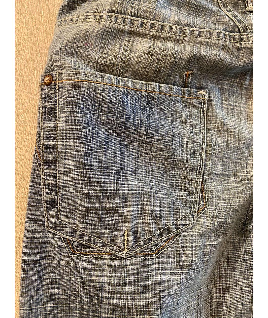 MARITHE FRANCOIS GIRBAUD Синие хлопко-полиэстеровые прямые джинсы, фото 8