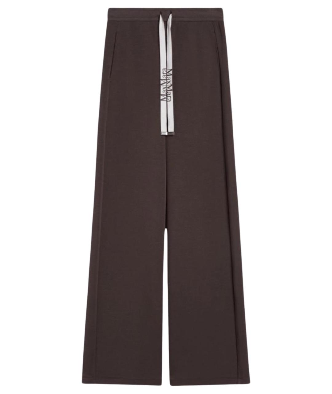 'S MAX MARA Коричневые хлопковые прямые брюки, фото 1