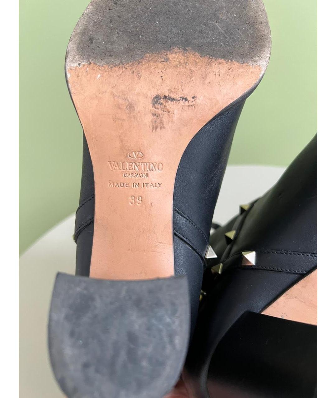 VALENTINO Черные кожаные ботильоны, фото 7