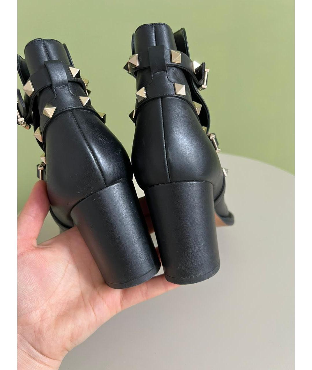 VALENTINO Черные кожаные ботильоны, фото 8