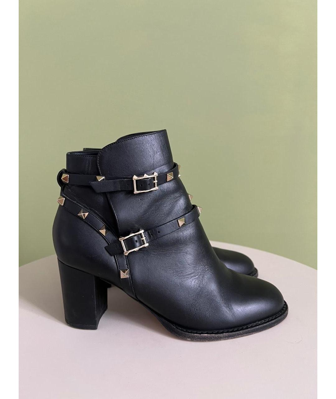 VALENTINO Черные кожаные ботильоны, фото 9