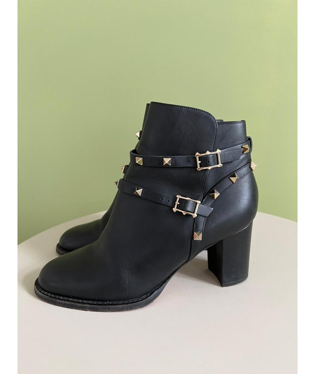 VALENTINO Черные кожаные ботильоны, фото 3