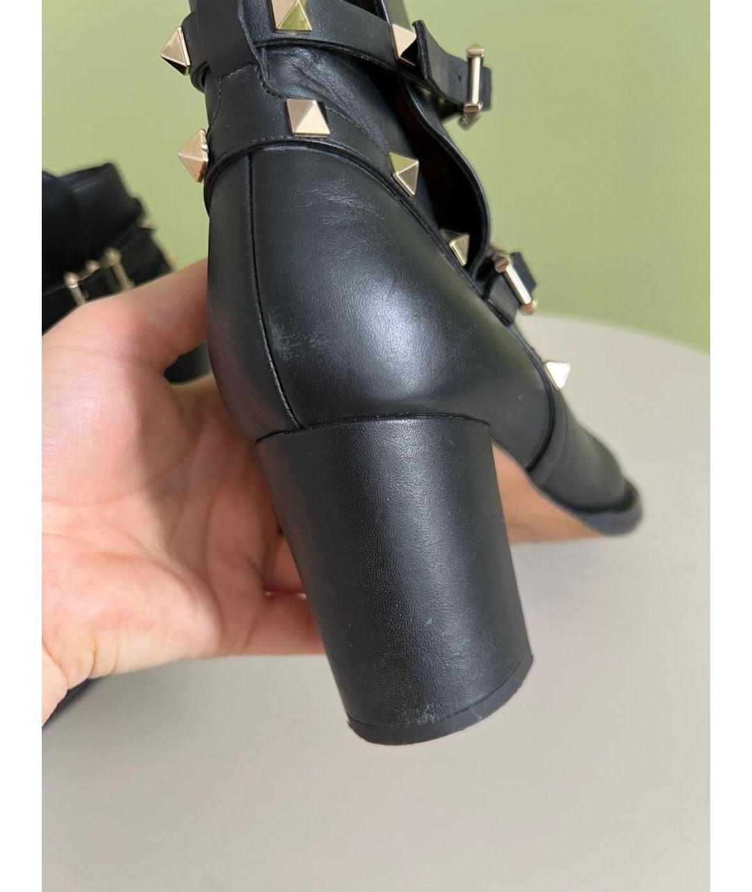 VALENTINO Черные кожаные ботильоны, фото 5