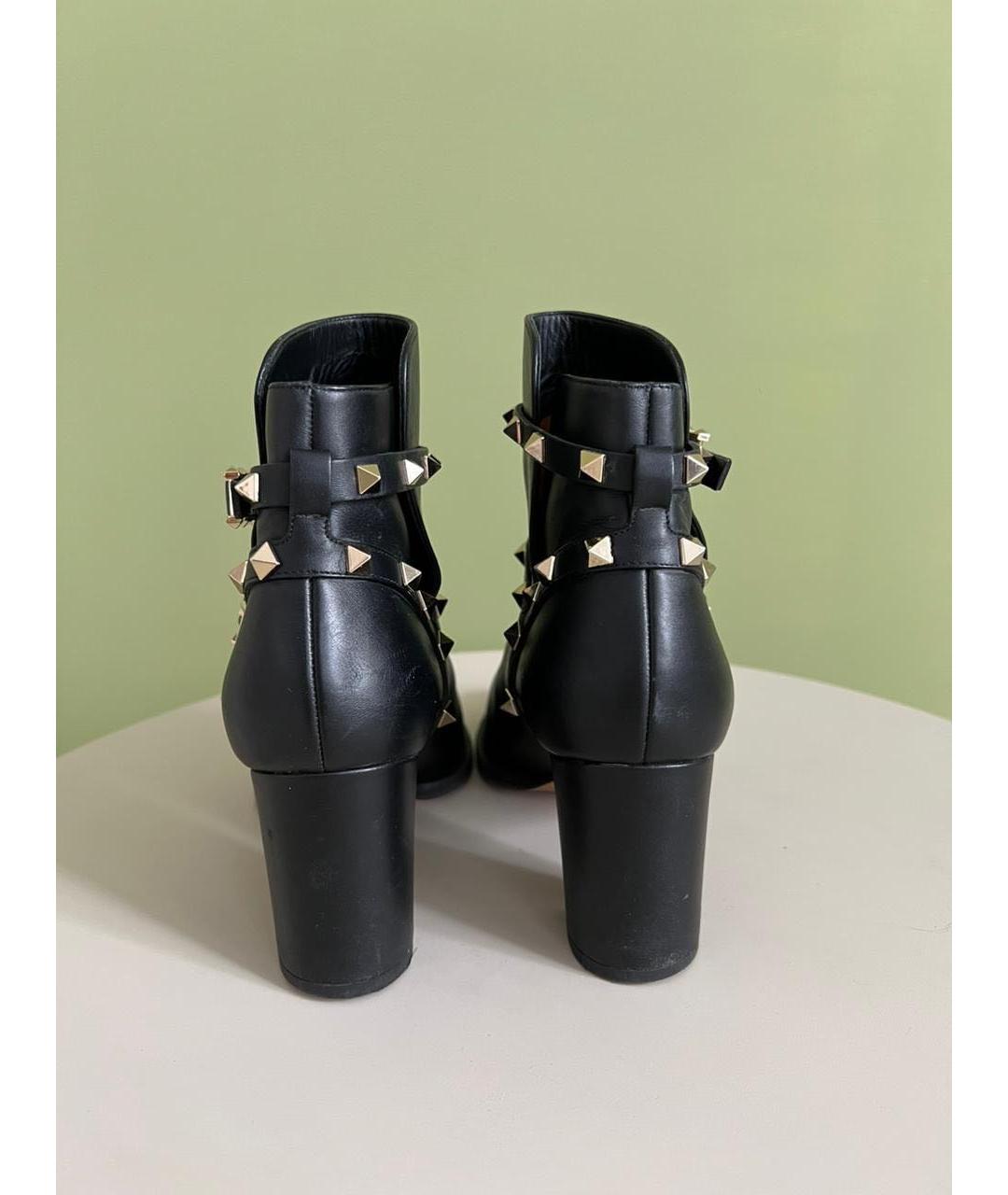 VALENTINO Черные кожаные ботильоны, фото 4