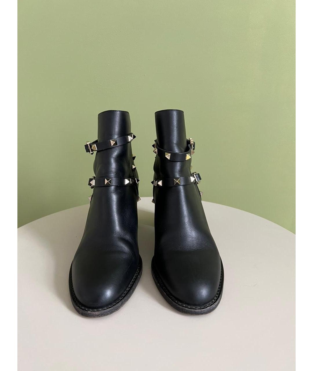 VALENTINO Черные кожаные ботильоны, фото 2