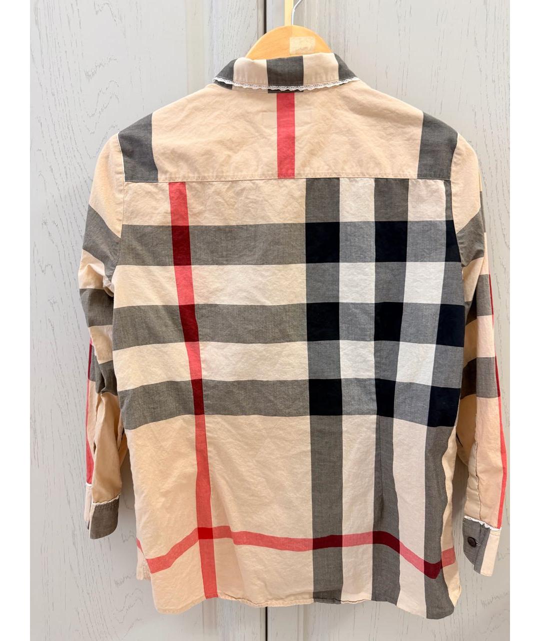 BURBERRY Бежевая хлопковая рубашка, фото 2