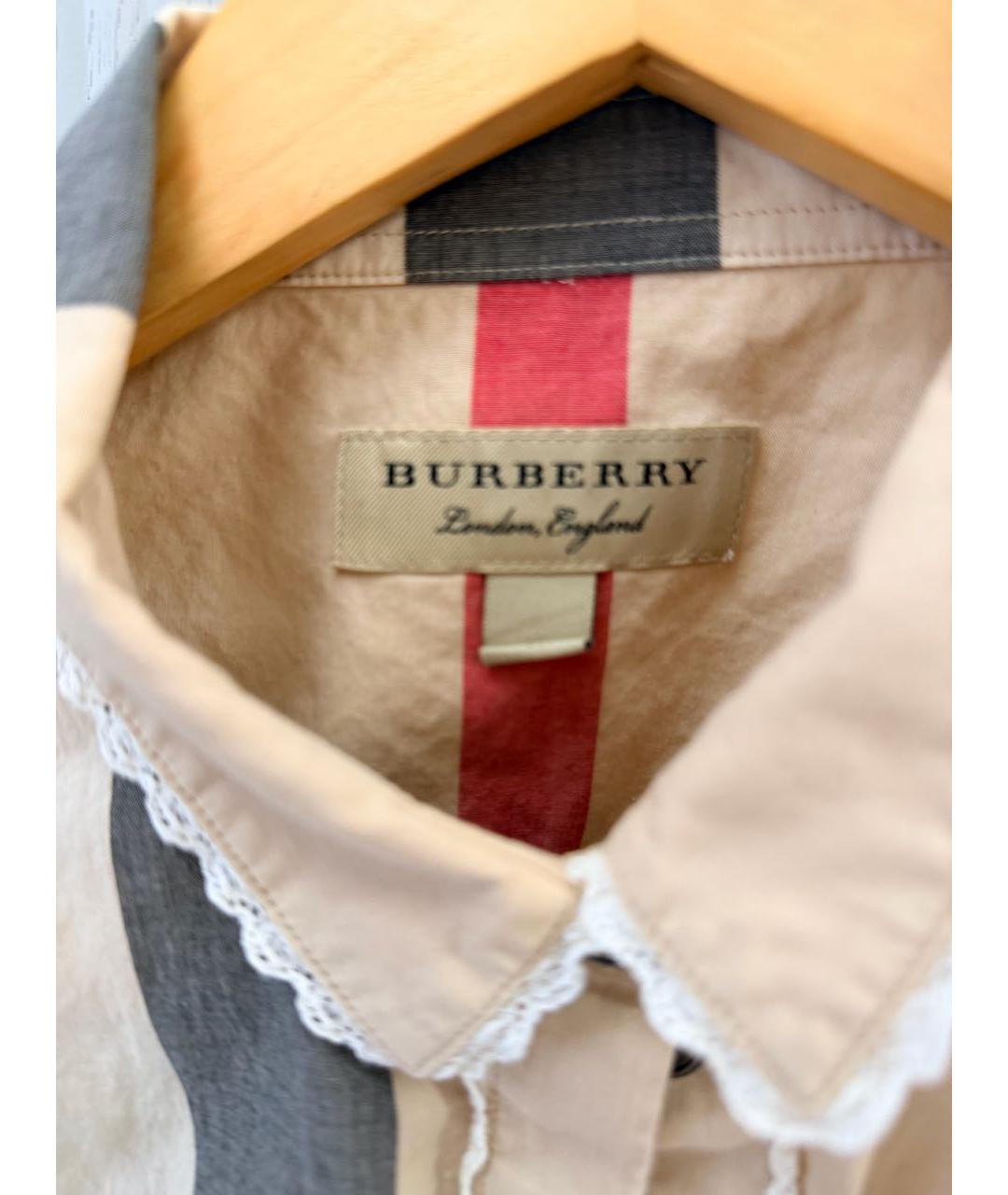 BURBERRY Бежевая хлопковая рубашка, фото 3