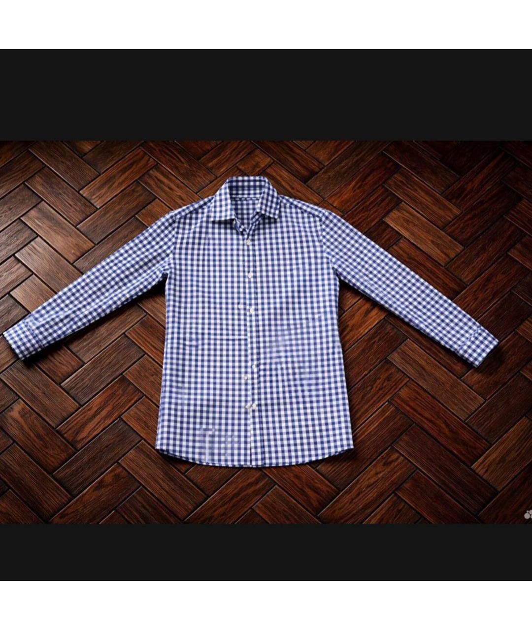 JAMES PERSE Синяя хлопковая классическая рубашка, фото 5