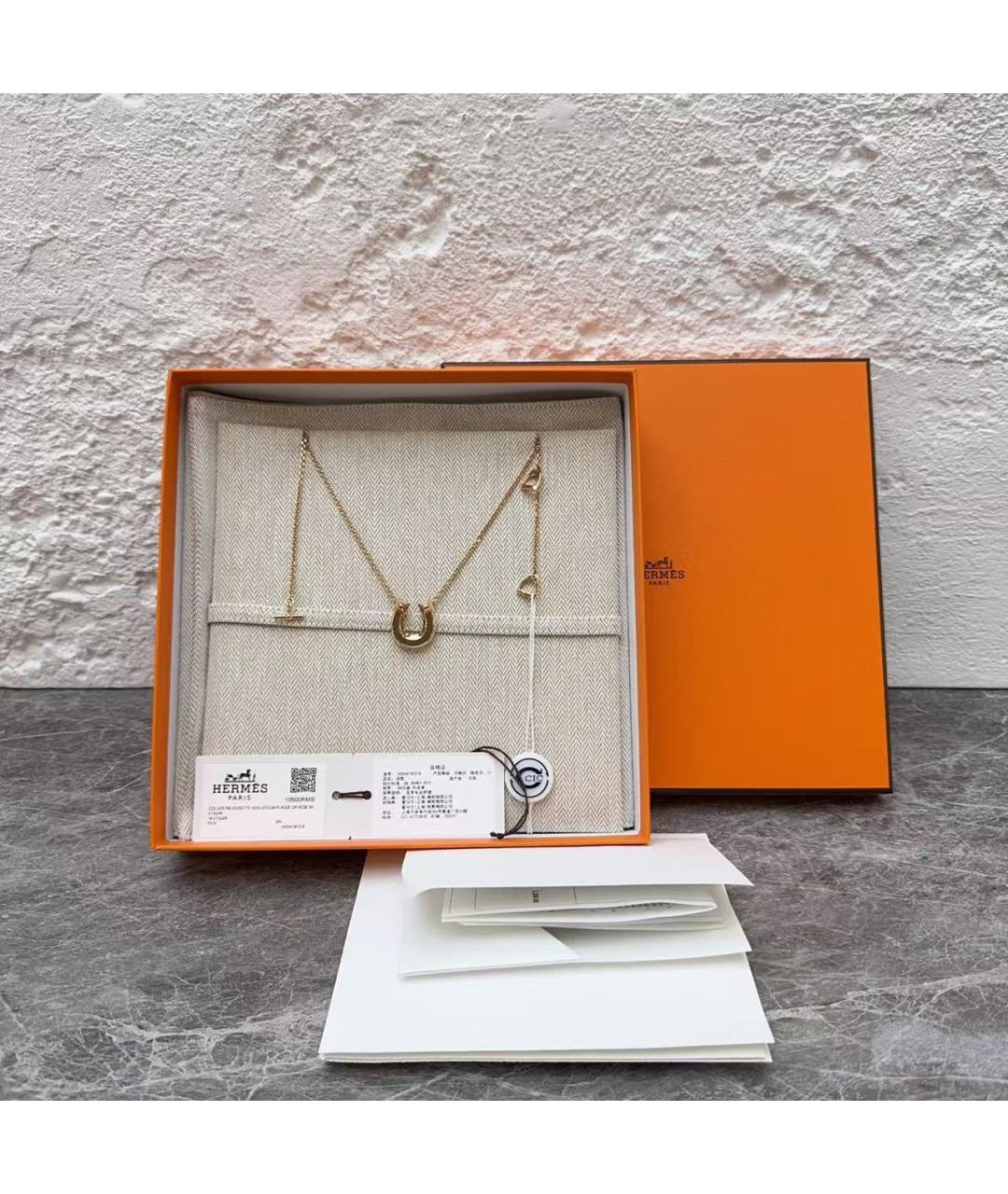 HERMES Золотое колье, фото 2