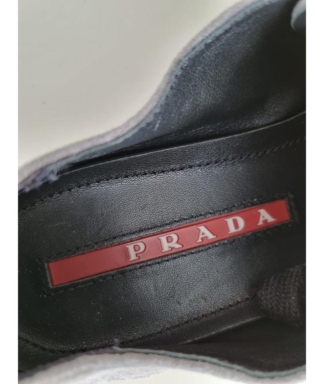 PRADA Серые замшевые кеды, фото 6
