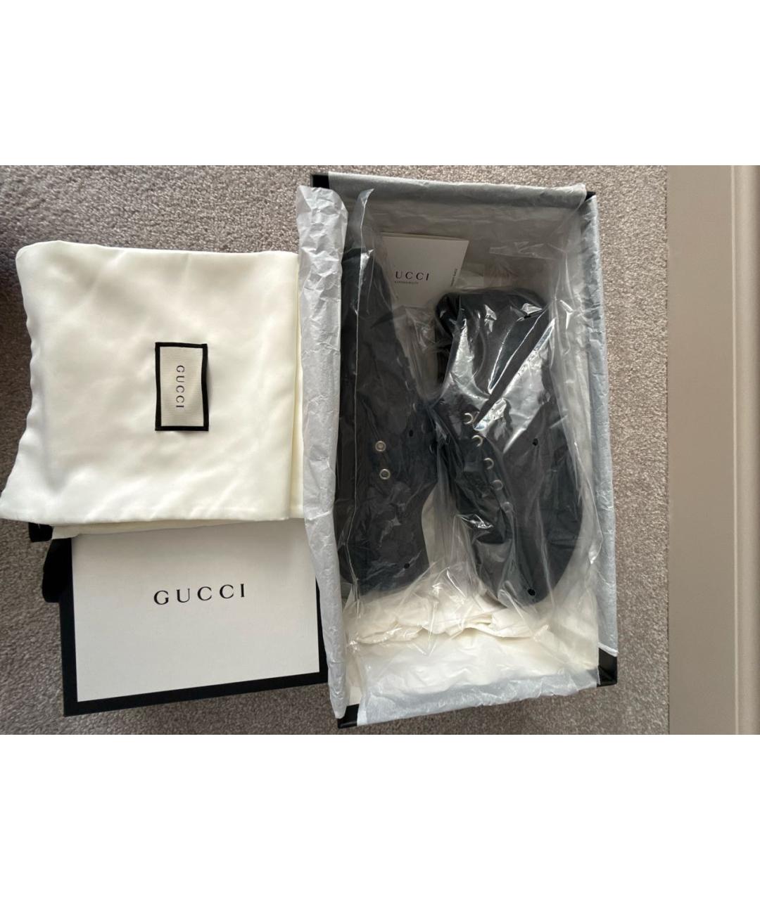 GUCCI Антрацитовые текстильные низкие кроссовки / кеды, фото 8