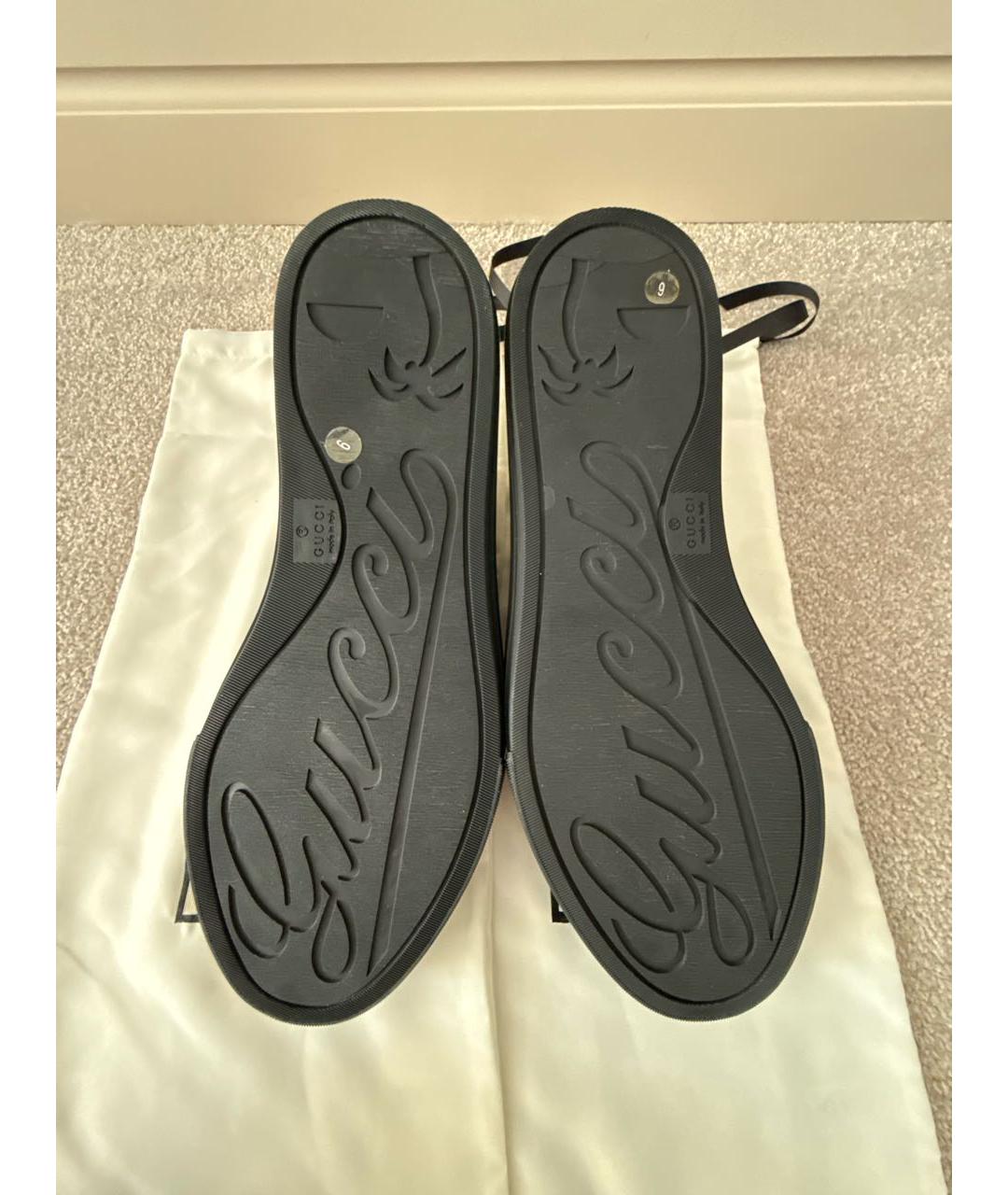 GUCCI Антрацитовые текстильные низкие кроссовки / кеды, фото 7