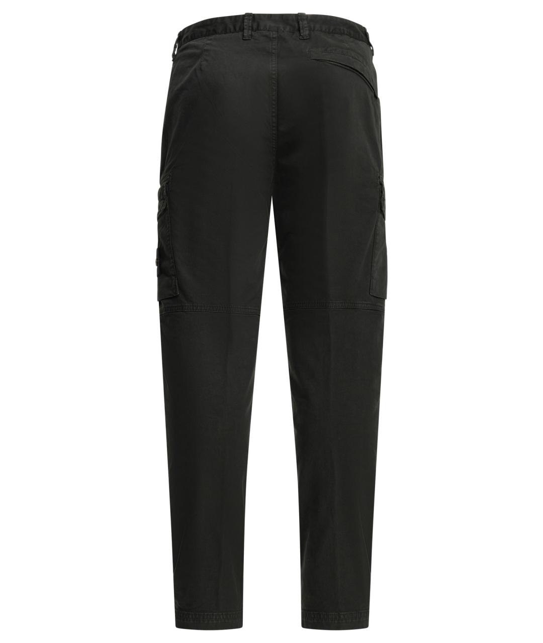 STONE ISLAND Черные хлопковые повседневные брюки, фото 2