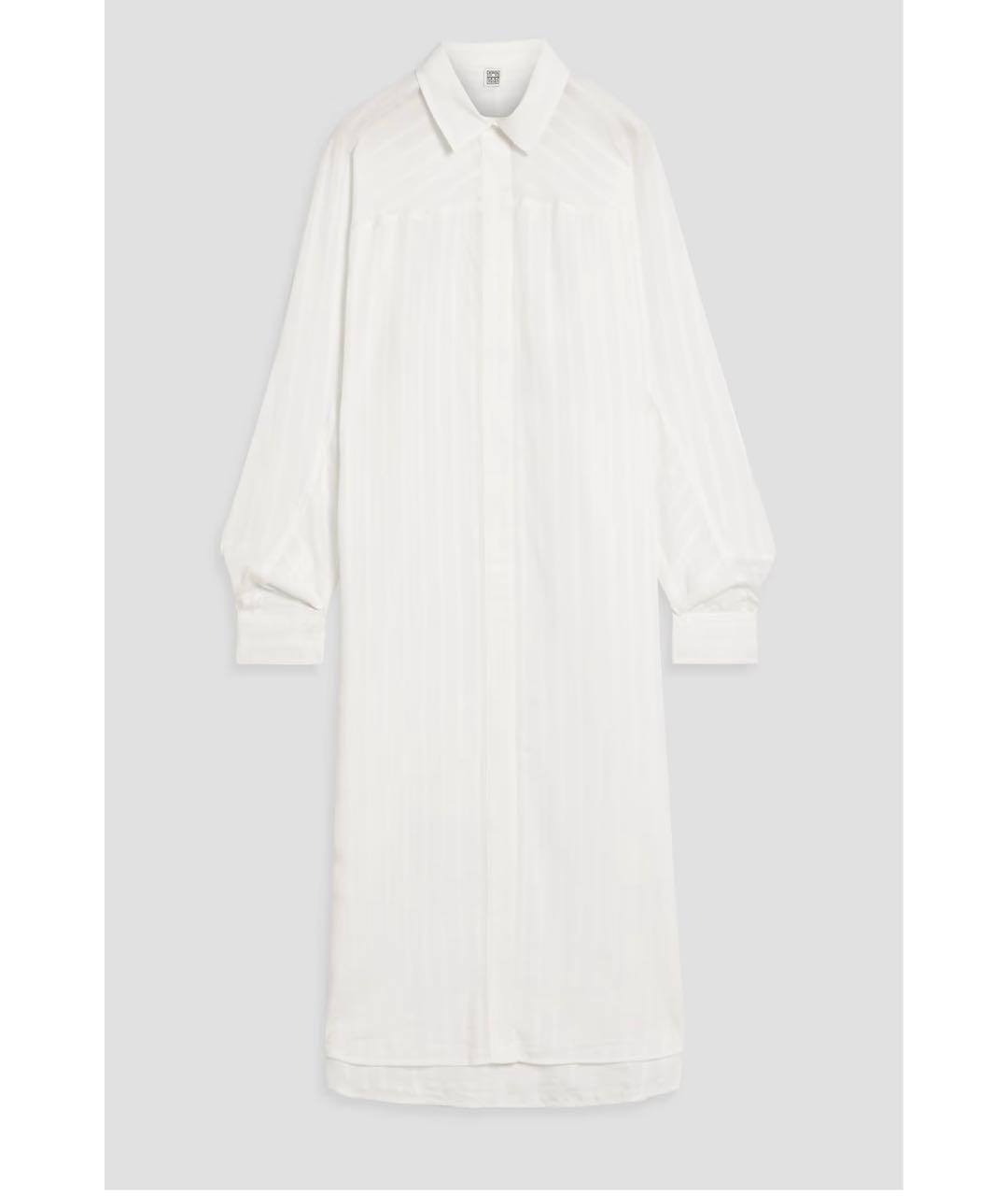 TOTEME Белое вискозное повседневное платье, фото 9