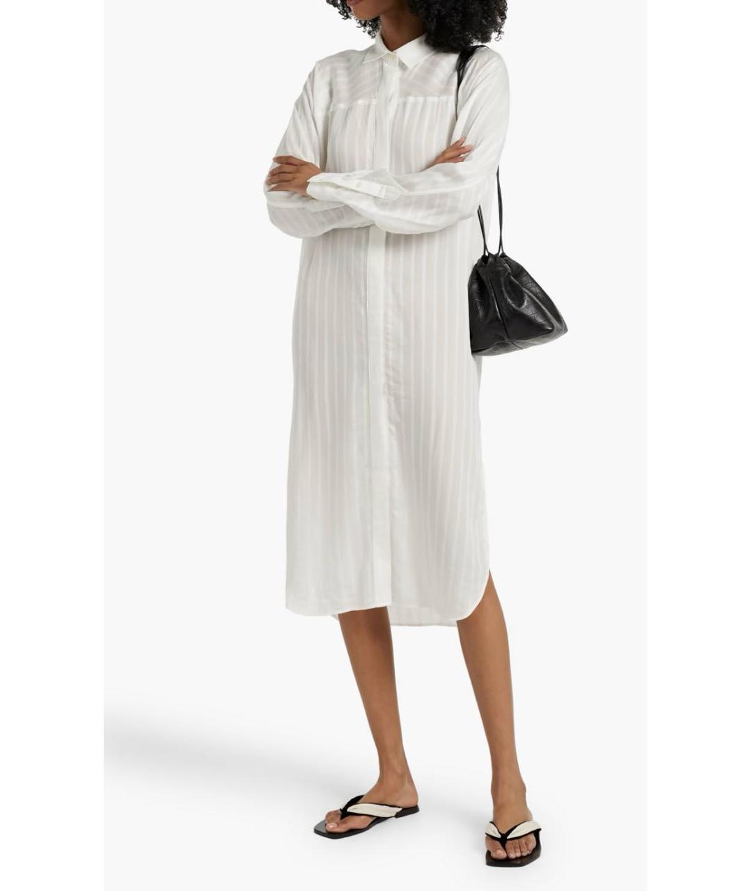 TOTEME Белое вискозное повседневное платье, фото 8